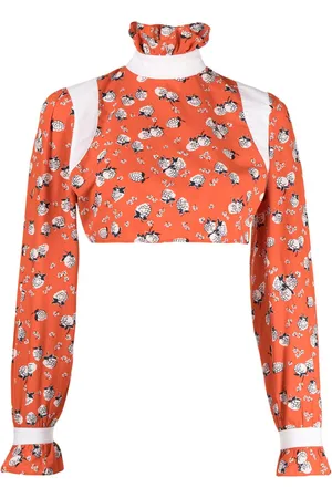 BATSHEVA Top a fiori corto