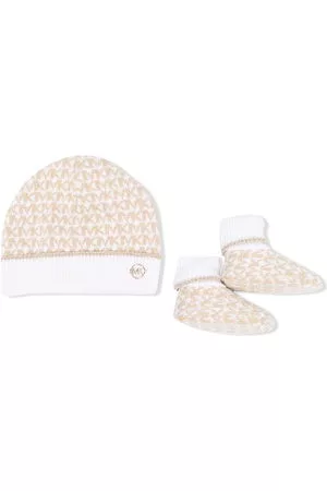 Michael Kors Cappelli - Set cappello e slippers con monogramma - Oro