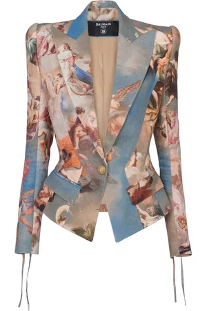 Balmain Blazer doppiopetto con stampa