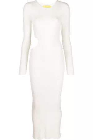 AERON Donna Vestiti lunghi cut out - Abito lungo con dettaglio cut-out - Bianco