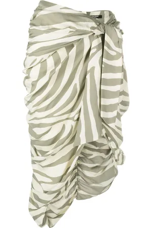 Balmain Gonna midi con stampa zebra