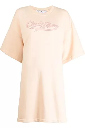 OFF-WHITE Donna Vestiti stampati - Abito modello T-shirt Baseball con ricamo - Toni neutri