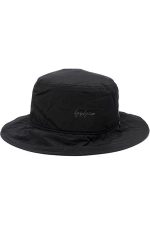 YOHJI YAMAMOTO Uomo Cappello Bucket - Cappello bucket con placca logo - Nero
