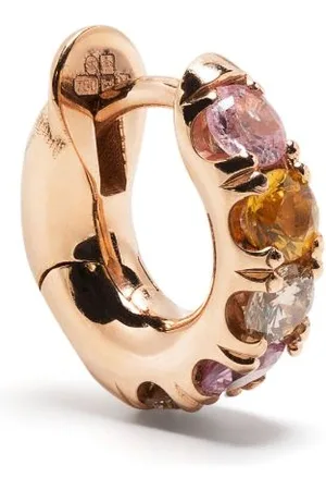 SPINELLI KILCOLLIN Orecchino a cerchio Mini Macro in oro rosa 18kt con zaffiri