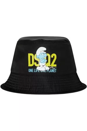 Dsquared2 Uomo Cappello Bucket - Cappello bucket Smurf - Nero