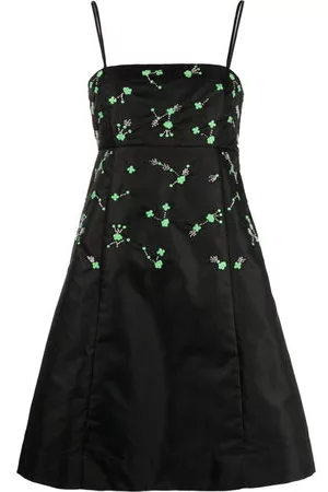 Ganni Donna Vestiti spalline sottili - Abito svasato con spalline sottili - Nero