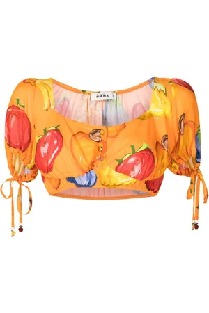 AMIR SLAMA Blusa crop con stampa