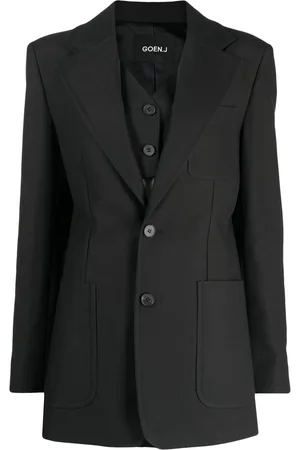 GOEN.J Blazer monopetto con revers a lancia