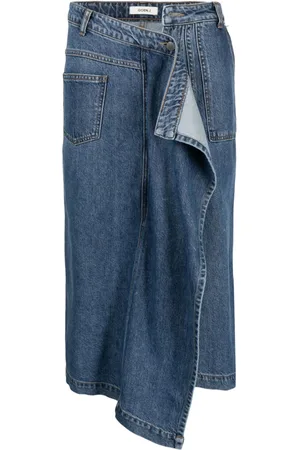 GOEN.J Gonna denim asimmetrica