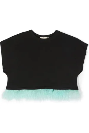 Le pandorine T-shirt con dettaglio di piume