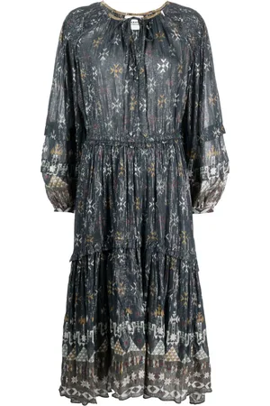 Marant Etoile Abito midi Fratela con stampa grafica