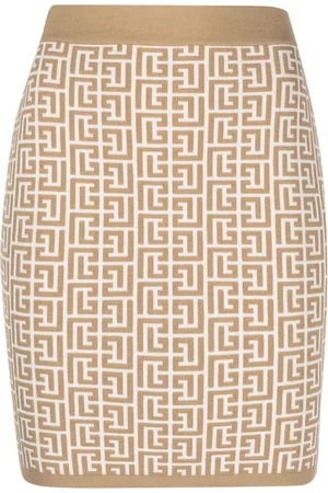 Balmain Minigonna con monogramma jacquard