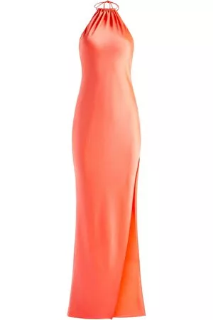ALICE+OLIVIA Donna Vestiti lunghi - Abito lungo Zumi con scollo all'americana - CORAL SUNSET