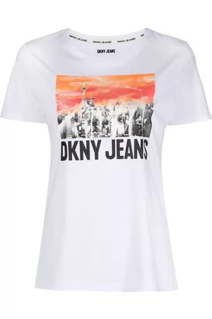 DKNY Donna T-shirt - T-shirt City con stampa grafica - Bianco