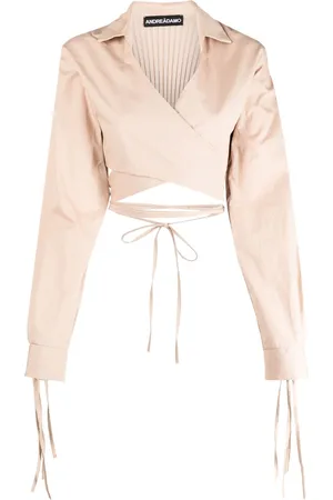 ANDREADAMO Blusa crop a portafoglio