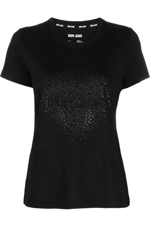 DKNY Donna T-shirt - T-shirt girocollo con logo - Nero