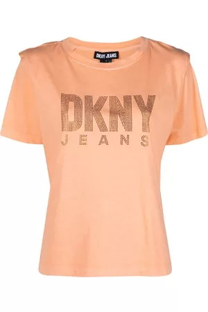 DKNY Donna T-shirt - T-shirt con strass - Arancione