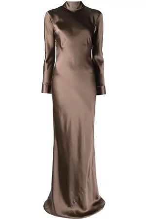 Michelle Mason Donna Vestiti scollati - Abito con scollatura posteriore - Marrone
