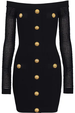 Balmain Abito corto con spalle scoperte