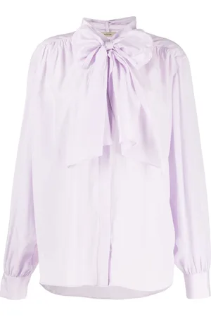 SYSTEM Blusa semi trasparente con fiocco