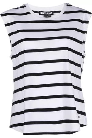 DKNY Donna Tank top - Canotta a righe - Bianco