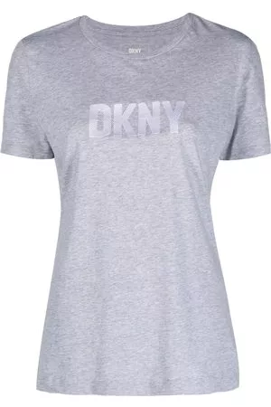 DKNY Donna T-shirt - T-shirt Foundation con logo goffrato - Grigio
