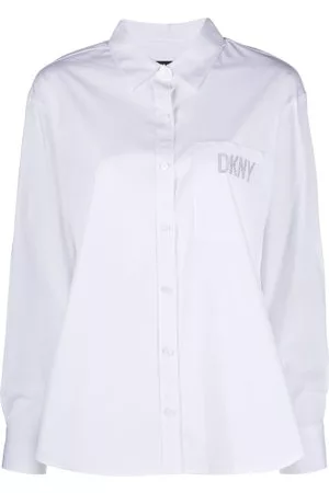 DKNY Donna Camicie - Camicia asimmetrica con logo - Bianco