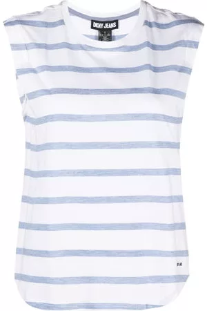 DKNY Donna Tank top - Top a righe - Bianco