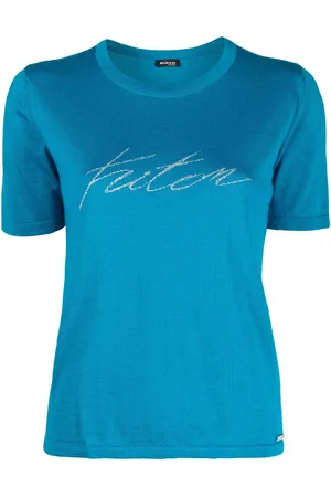 Kiton T-shirt con logo jacquard