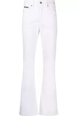 DKNY Donna Jeans a zampa & bootcut - Jeans svasati Boreum a vita alta - Bianco