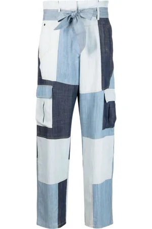 Mes Demoiselles Pantaloni denim patchwork