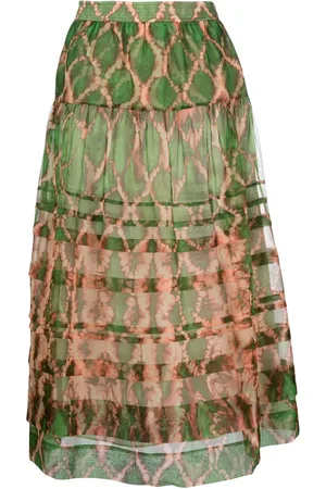 ULLA JOHNSON Gonna midi Dimitria con balze