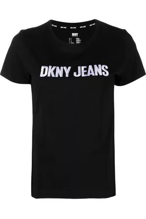 DKNY Donna T-shirt - T-shirt con logo goffrato - Nero