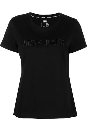 DKNY Donna T-shirt - T-shirt con logo goffrato - Nero