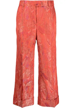 ALBERTO BIANI Pantaloni crop con effetto jacquard