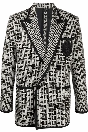Balmain Blazer doppiopetto con effetto jacquard
