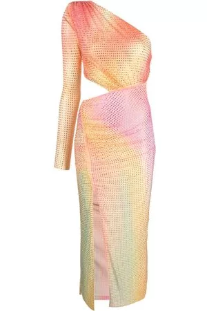 Self-Portrait Donna Vestiti con strass - Abito con strass monospalla - Rosa