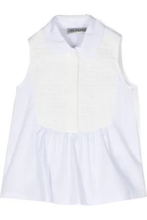 Simonetta Camicia smanicata con inserti in pizzo