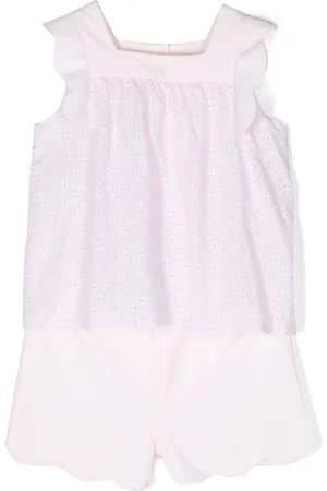PATACHOU Set top e shorts con pizzo sangallo