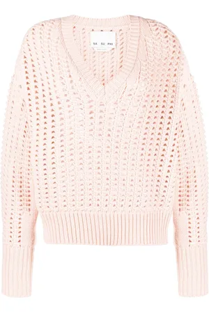 Sa Su Phi Maglione traforato con scollo a V