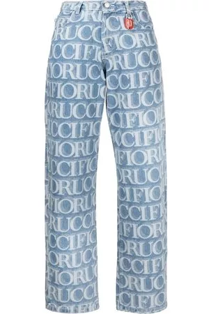 Fiorucci Donna Jeans straight - Jeans Patti con monogramma - Blu