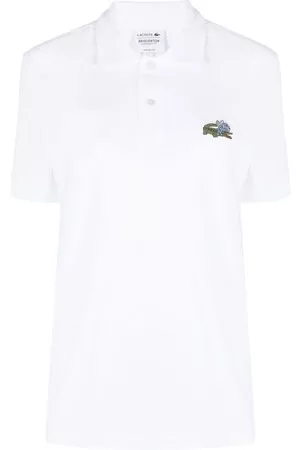 Lacoste Donna Polo - Polo con applicazione logo - Bianco