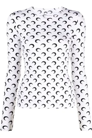 Marine Serre Top con stampa Crescent Moon