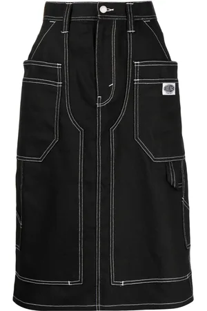 Ground Zero Gonna midi denim con inserti