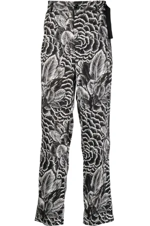 4SDESIGNS Pantaloni slim a fiori