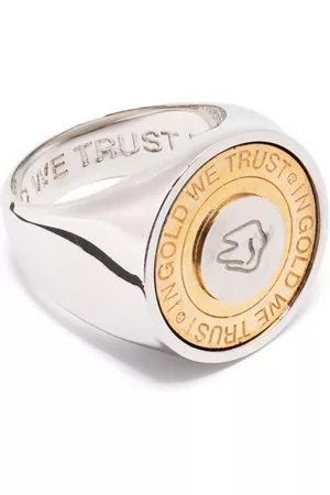 In Gold We Trust Uomo Anelli - Anello a sigillo con logo inciso - Effetto metallizzato