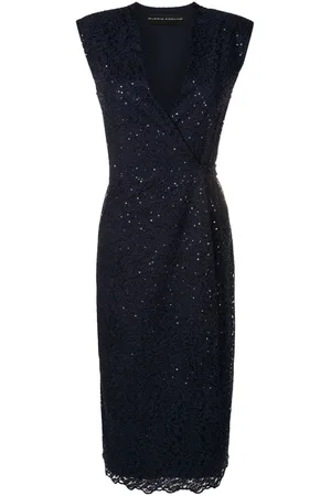 Gloria Coelho Abito midi smanicato con paillettes