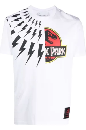Neil Barrett T-shirt Jurassic Park & Fair Isle Thunderbolt