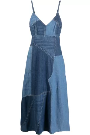 Ralph Lauren Donna Vestiti casual - Abito midi denim con design patchwork - Blu