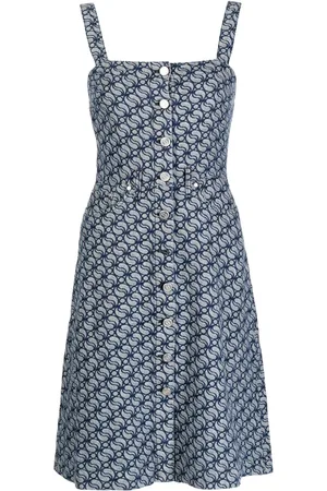 Stella McCartney Abito denim con logo jacquard